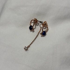 Elegant Blue and Gold Drop Earrings